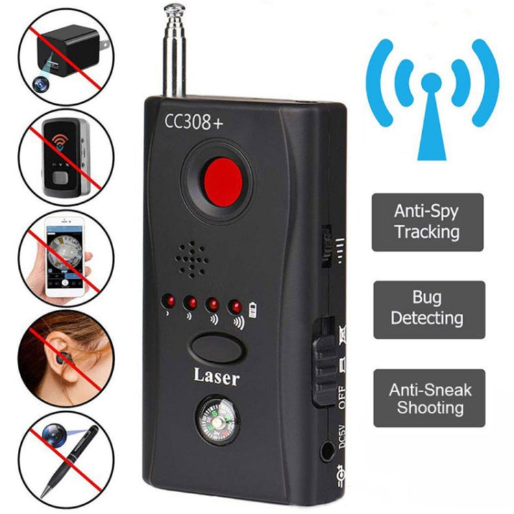 CC308+ Multi Wireless Camera Lens Detector Radio Wave Signal Detect Full-range RF GSM Device Finder CC308+ Multi Wireless Camera Lens Detector Radio Wave Signal Detect Full-range RF GSM Device Finder